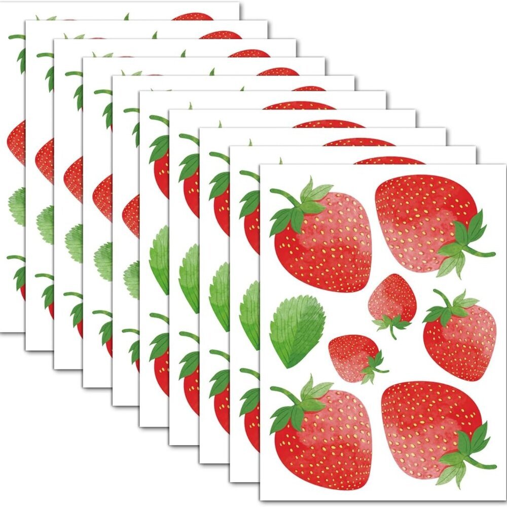 80 Pcs Strawberry Wall Decals – Peel and Stick for Bedroom, Kitchen, Bathroom &